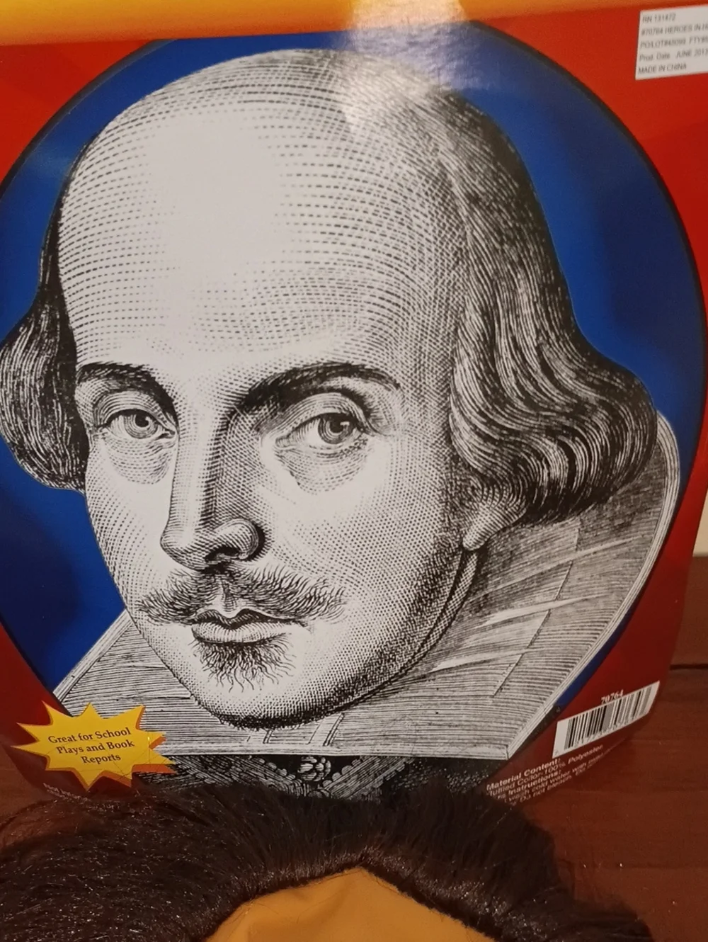 William Shakespeare Halloween Instant Disguise